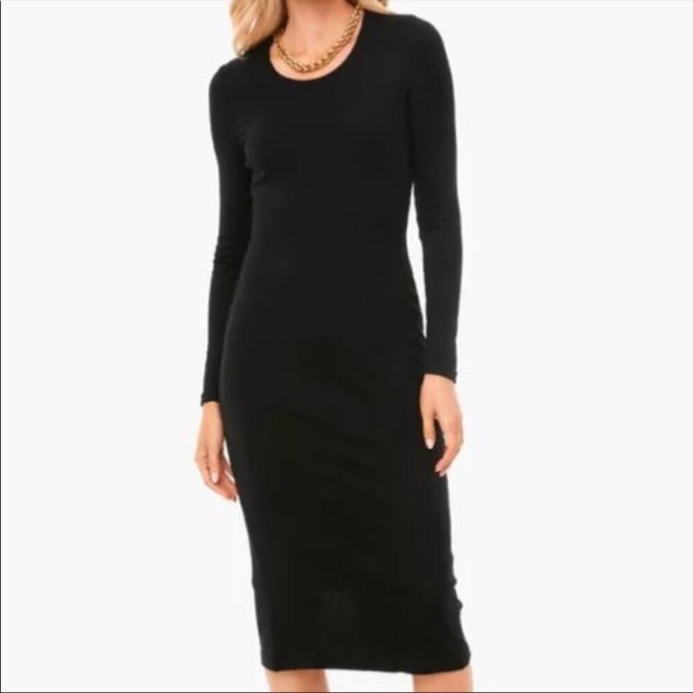 ATM Anthony Thomas Melillo stretch jersey dress wide scoop neckline fitted